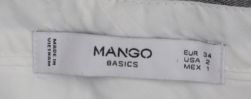 Mango Grey Check Dress Pants, Size 6, Women's Formal