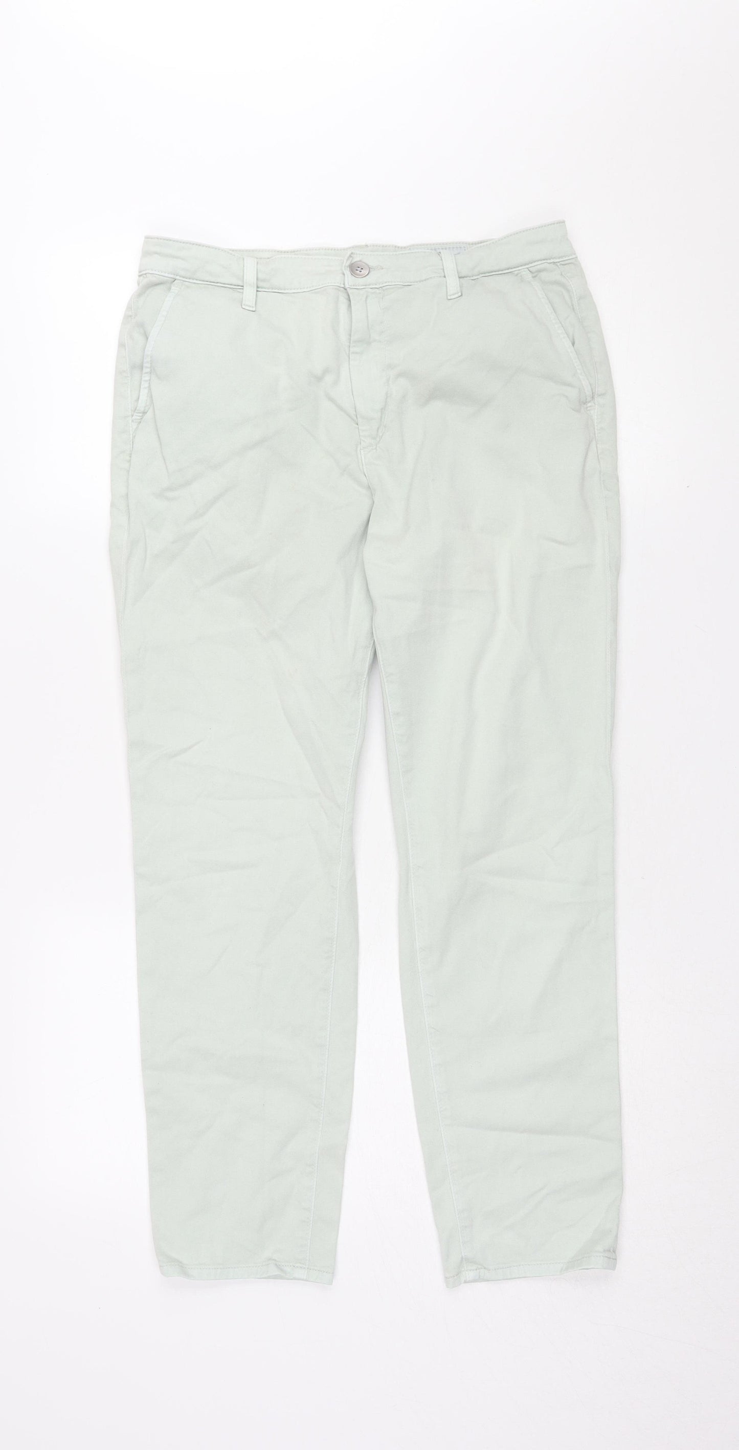 AG Men's Light Green Chino Trousers Size 28
