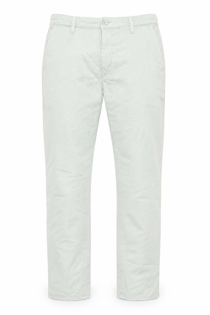 Front view of AG Men's Light Green Chino Trousers, size 28