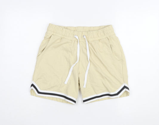 boohooMAN Men's Beige Sweat Shorts, Size S, Summer