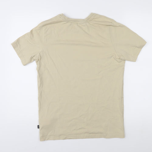 Puma Men's Beige Cotton Crew Neck T-Shirt S