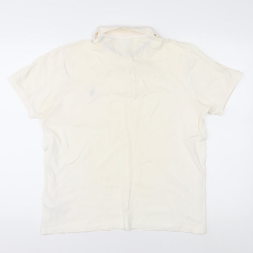 U.S. Polo Assn. Men's Ivory Polo, Size L, Short Sleeve Logo