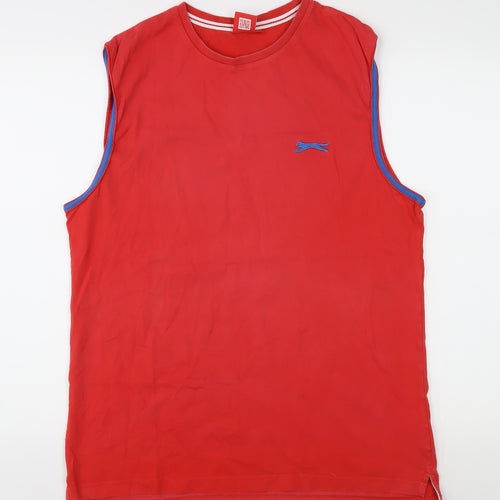 Slazenger Men's Red Tank Top, L, 100% Cotton