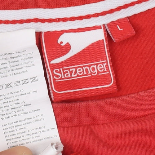 Slazenger Men's Red Tank Top, L, 100% Cotton