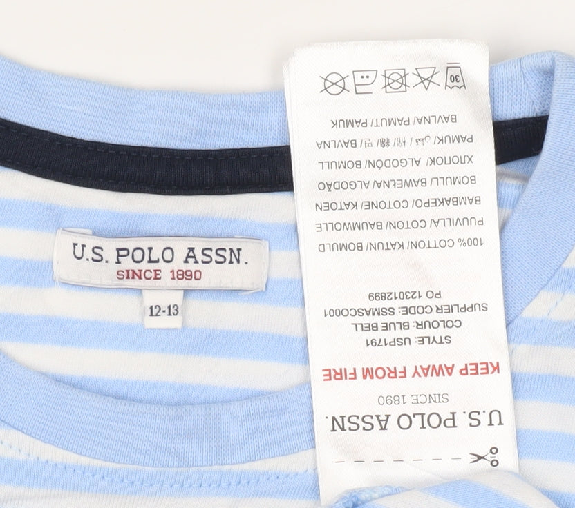 U.S. Polo Assn. Boys Blue Striped T-Shirt 12-13 Years