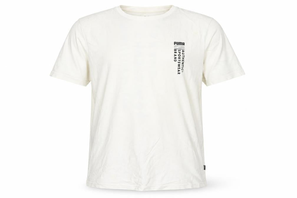Puma Men's White T-Shirt Size S, Logo Accent, Classic Style