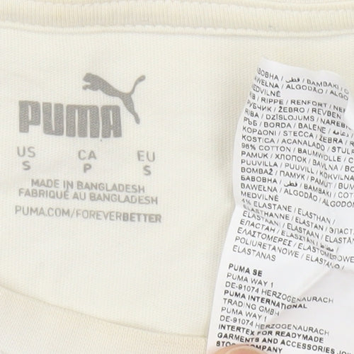 Puma Men's White T-Shirt Size S, Logo Accent, Classic Style