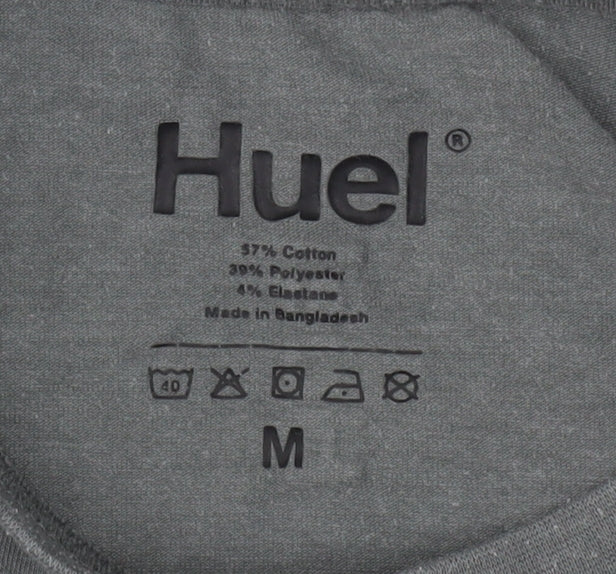 Huel Men's Grey M T-Shirt Regular Fit Logo Accent