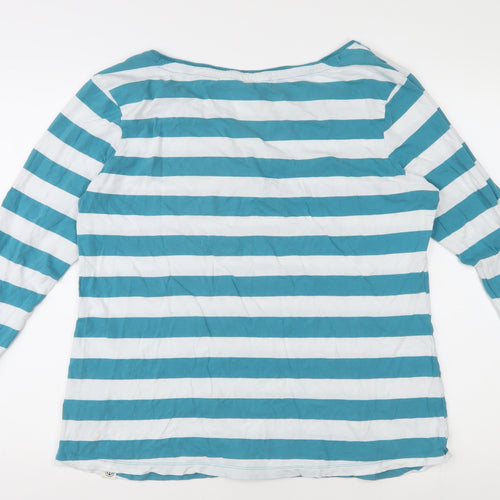 Lazy Jacks Women's Blue Striped Long Sleeve T-Shirt