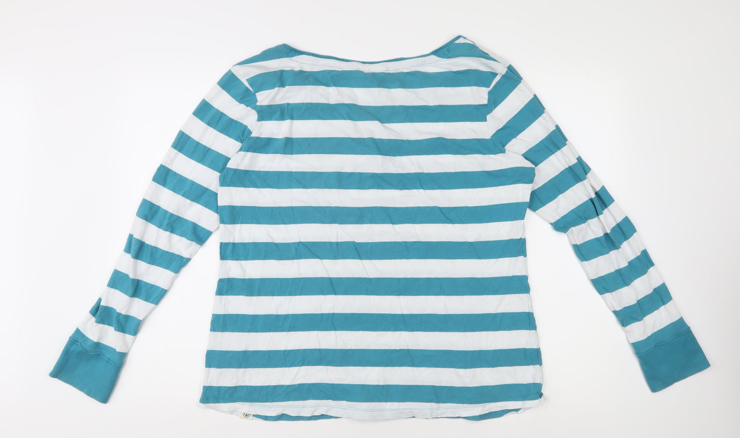 Lazy Jacks Women's Blue Striped Long Sleeve T-Shirt