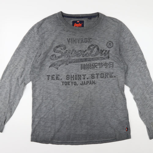 SuperDry Men's Grey Vintage Long Sleeve T-Shirt XL