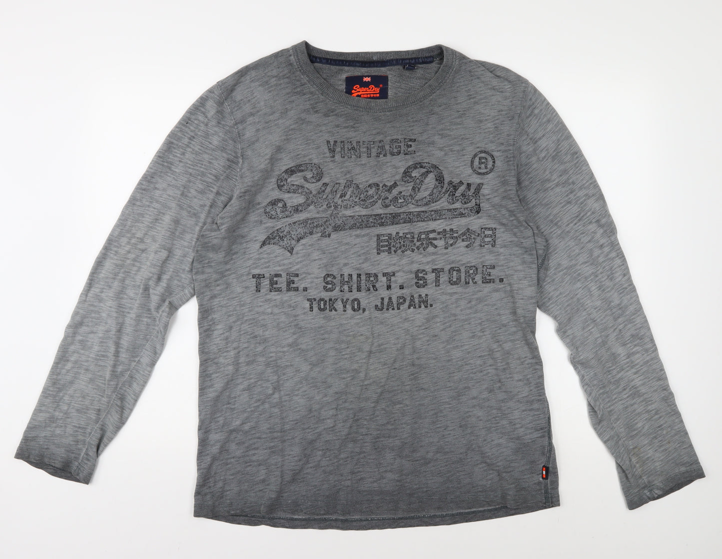 SuperDry Men's Grey Vintage Long Sleeve T-Shirt XL