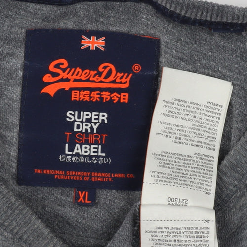 SuperDry Men's Grey Vintage Long Sleeve T-Shirt XL