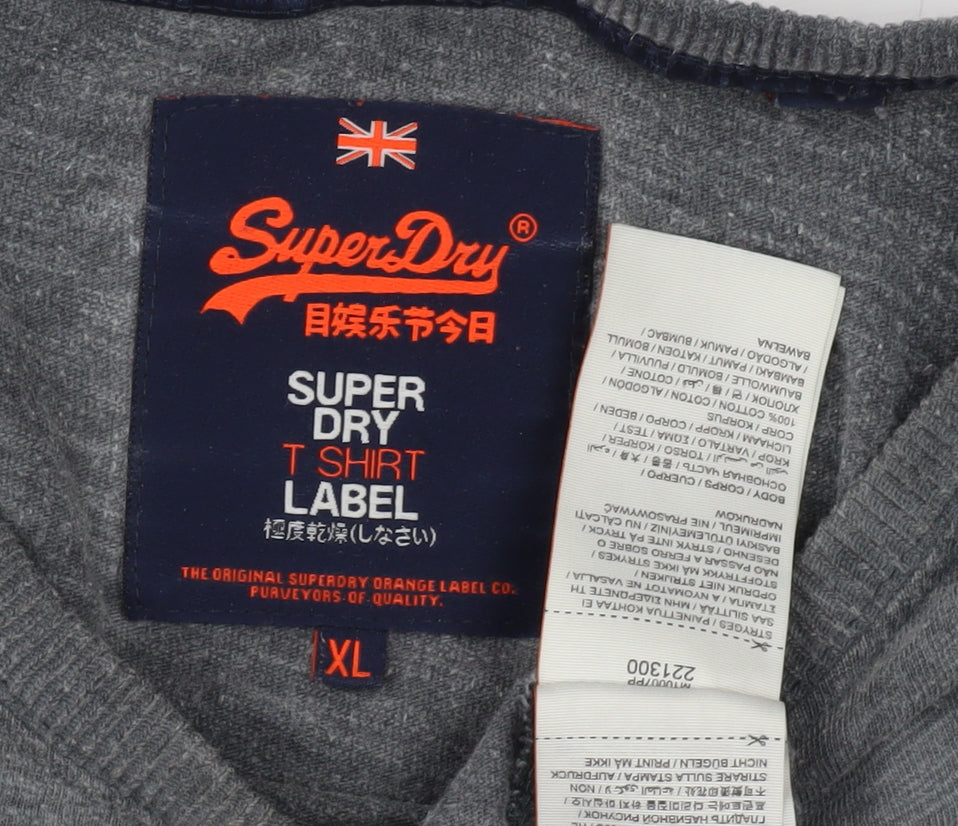 SuperDry Men's Grey Vintage Long Sleeve T-Shirt XL