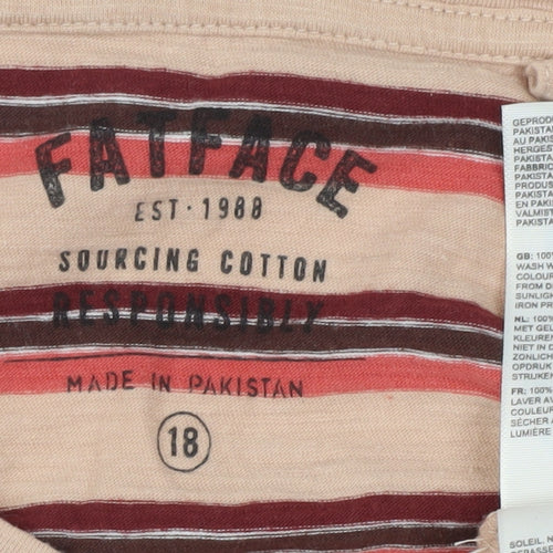 FatFace Women's Multicoloured Striped T-Shirt, Size 16
