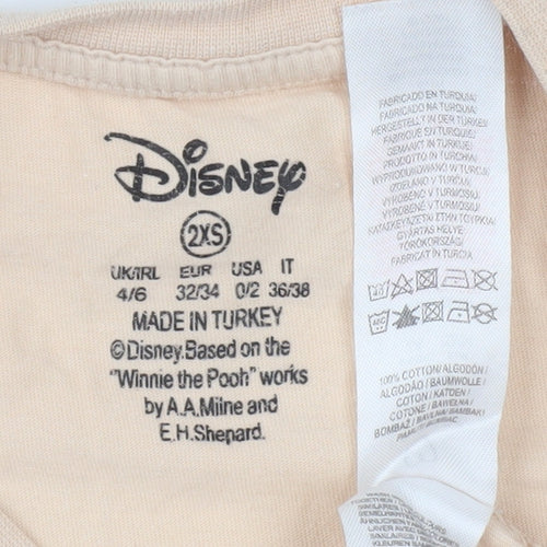 Disney Beige Winnie the Pooh Women's T-Shirt 2XS