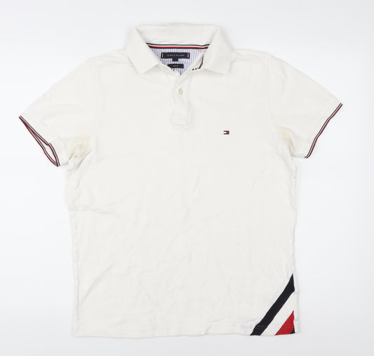 Tommy Hilfiger Men's White Slim Fit Polo M Modern