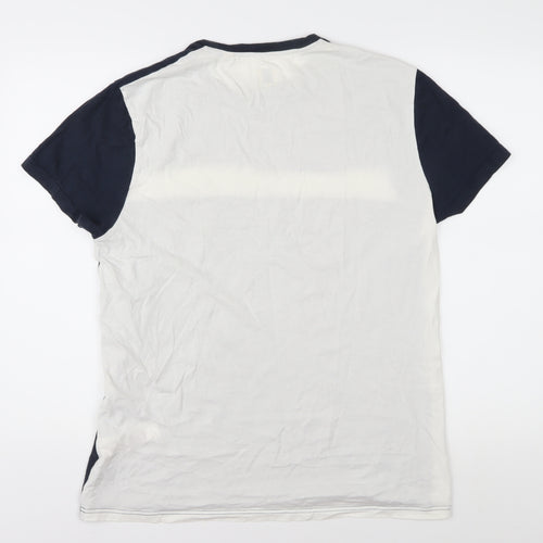 Jack Wills Men's Blue White Colourblock T-Shirt M