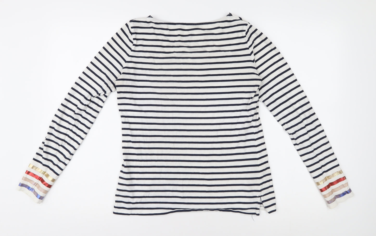 Boden Women's Blue Striped T-Shirt Size 10