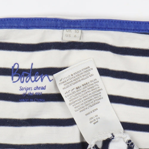 Boden Women's Blue Striped T-Shirt Size 10