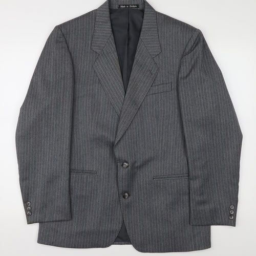 Dunn & Co Men's Grey Striped Blazer Size 40R