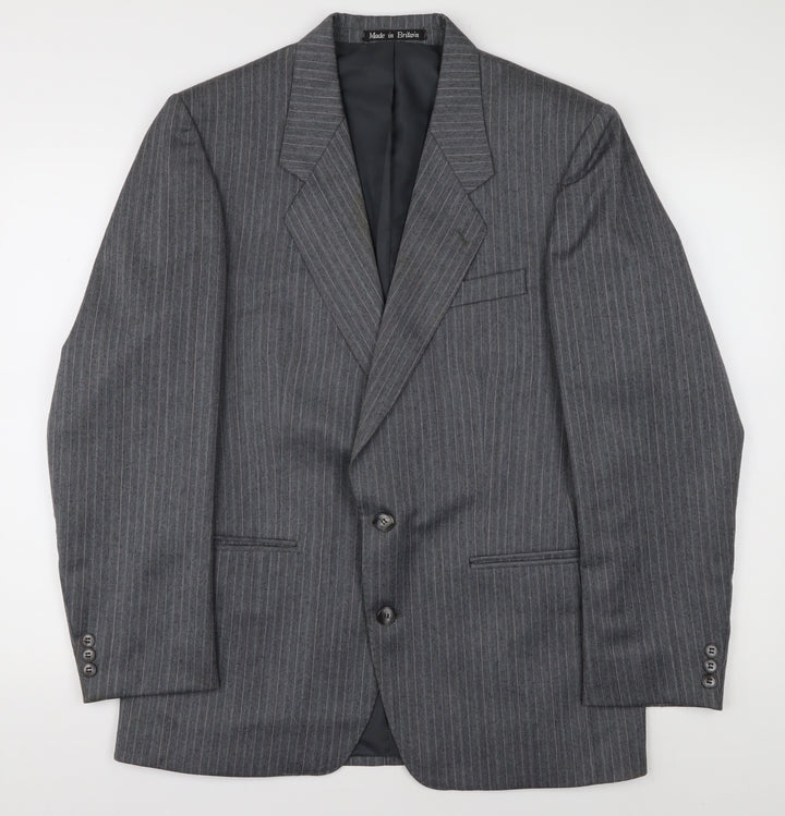 Dunn & Co Men's Grey Striped Blazer Size 40R