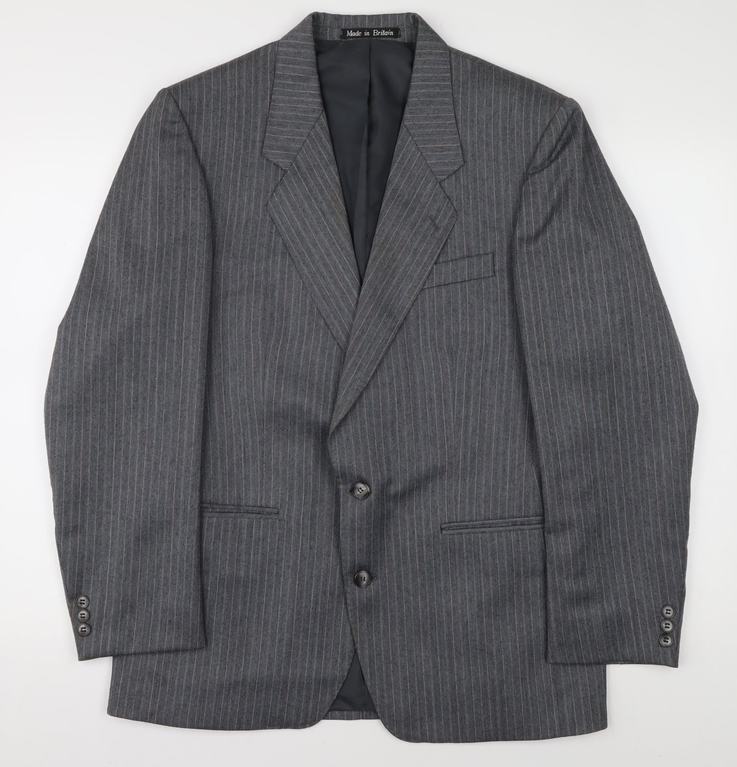 Dunn & Co Men's Grey Striped Blazer Size 40R