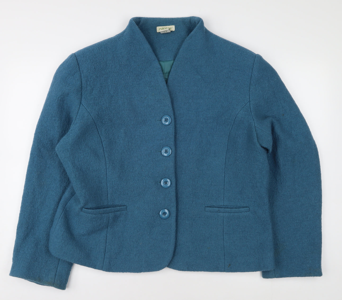 Orvis Women's Blue Wool Jacket XL Button Casual