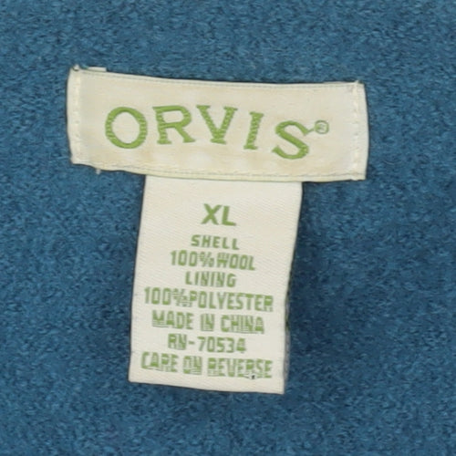 Orvis Women's Blue Wool Jacket XL Button Casual