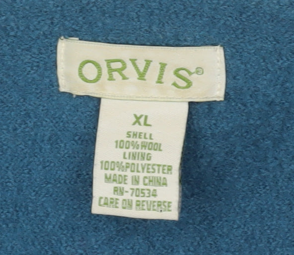 Orvis Women's Blue Wool Jacket XL Button Casual