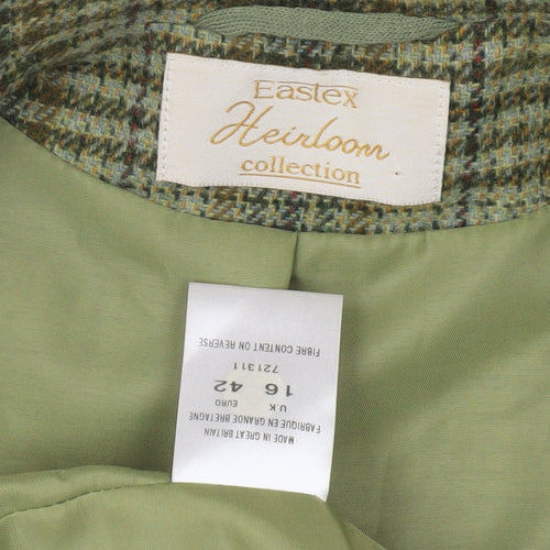 Eastex Women’s Green Check Blazer - Size 16