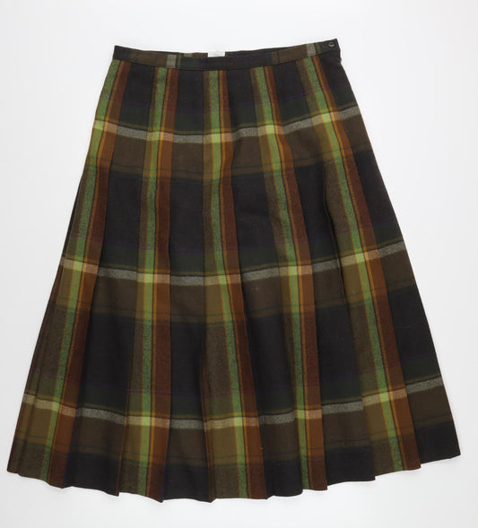 Alexon Women's Multicoloured Pleated Plaid Skirt Size 18