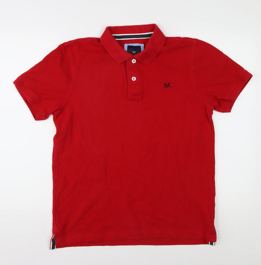 Crew Clothing Men's Red Polo Shirt Medium Cotton