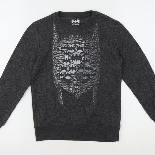 Next Boys Grey Batman Long Sleeve Pullover T-Shirt, 8 Years