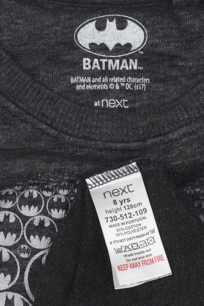 Next Boys Grey Batman Long Sleeve Pullover T-Shirt, 8 Years