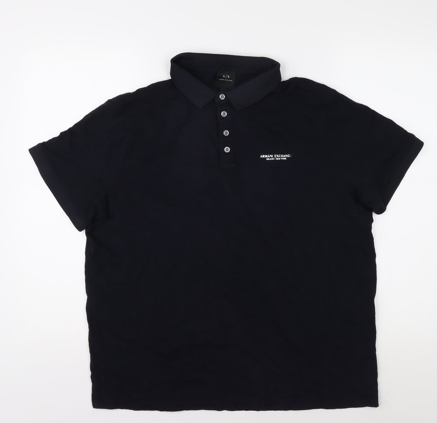 Armani Exchange Men's Black Polo Shirt XL 100% Cotton