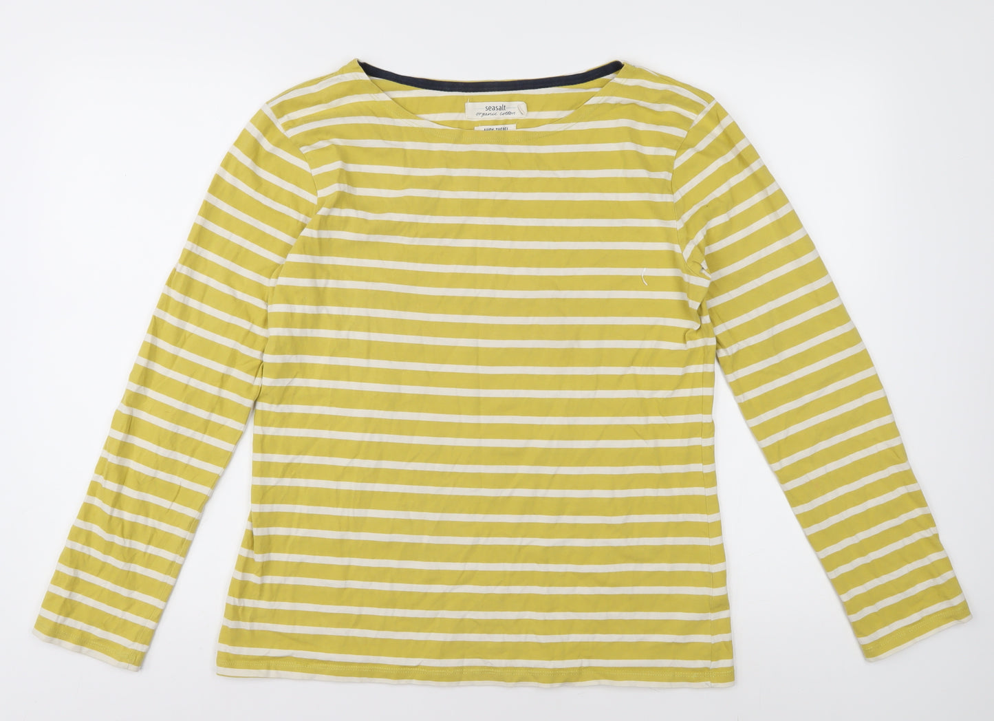 Seasalt Women's Yellow Striped T-Shirt Size 14