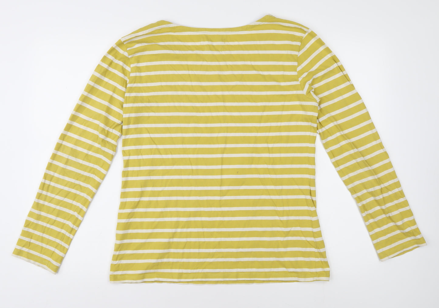 Seasalt Women's Yellow Striped T-Shirt Size 14