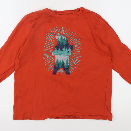 Lands' End Boys Red Graphic Print Long Sleeve T-Shirt L