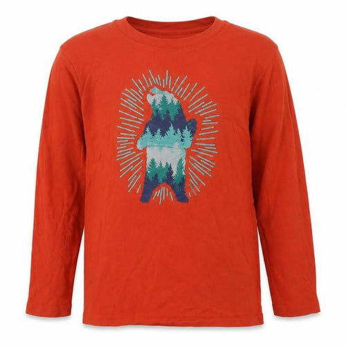 Lands' End Boys Red Graphic Print Long Sleeve T-Shirt L