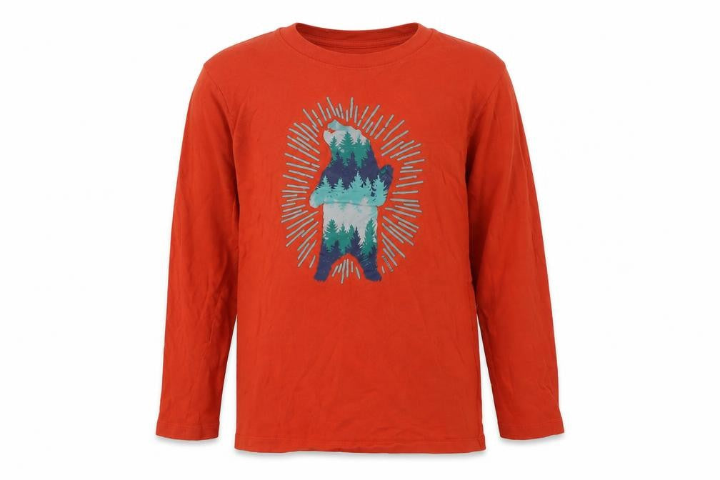Lands' End Boys Red Graphic Print Long Sleeve T-Shirt L