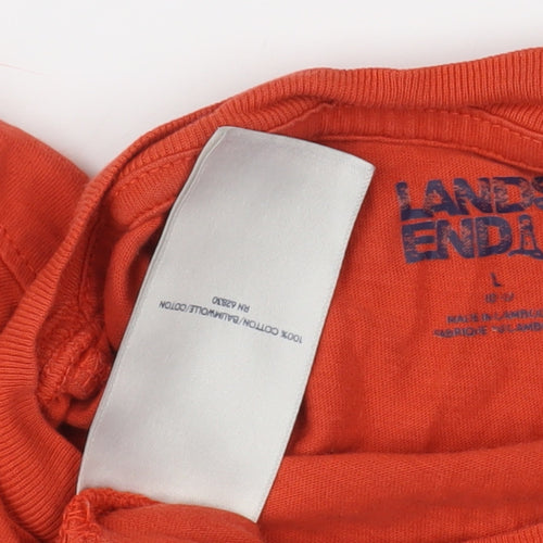 Lands' End Boys Red Graphic Print Long Sleeve T-Shirt L