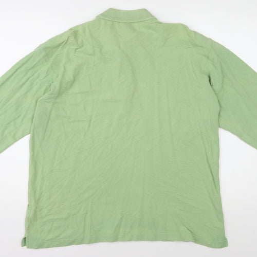 Cotton Traders Men's Green Long Sleeve Polo Size L