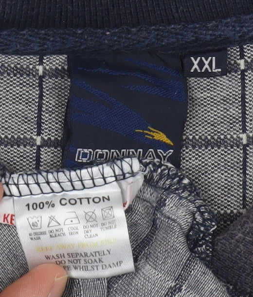 Donnay Men's Grey Check 2XL Polo Shirt