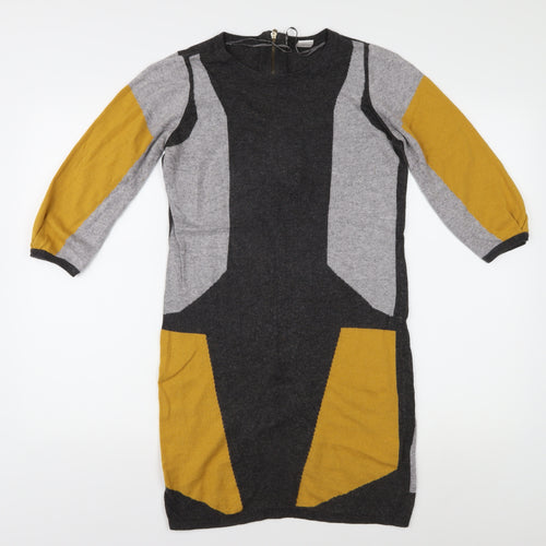 Vila Women's Geometric Bodycon Dress, S, Grey/Black