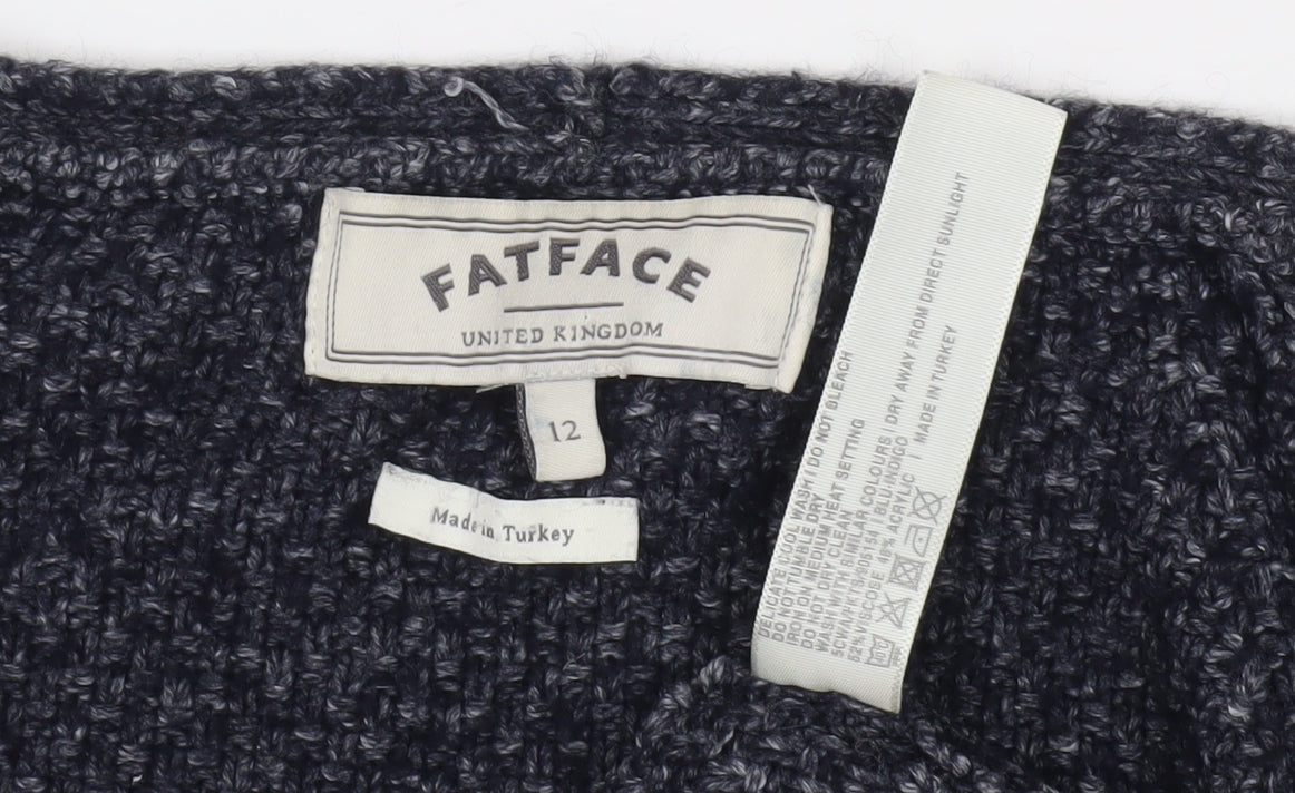 FatFace Women's Black Cardigan, Size 12, V-Neck
