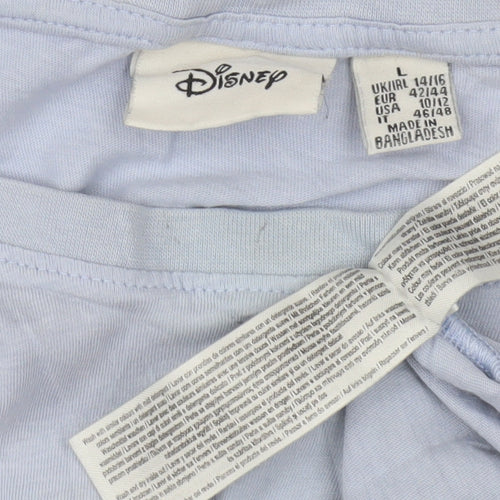 Disney Women's Blue Stitch T-Shirt, Size L, Casual Style