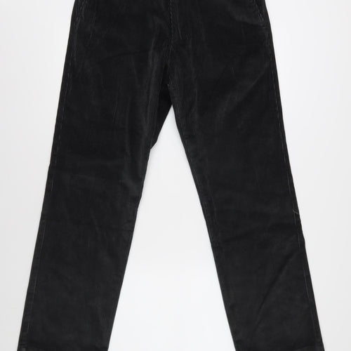 M&S Men's Black Corduroy Trousers Size 32