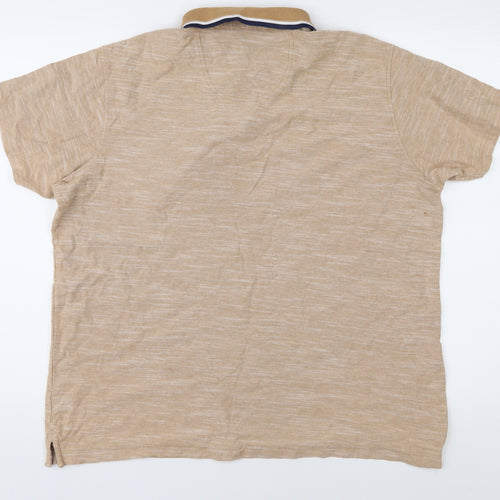 Cotton Traders Men's XL Beige Polo Shirt Short Sleeve