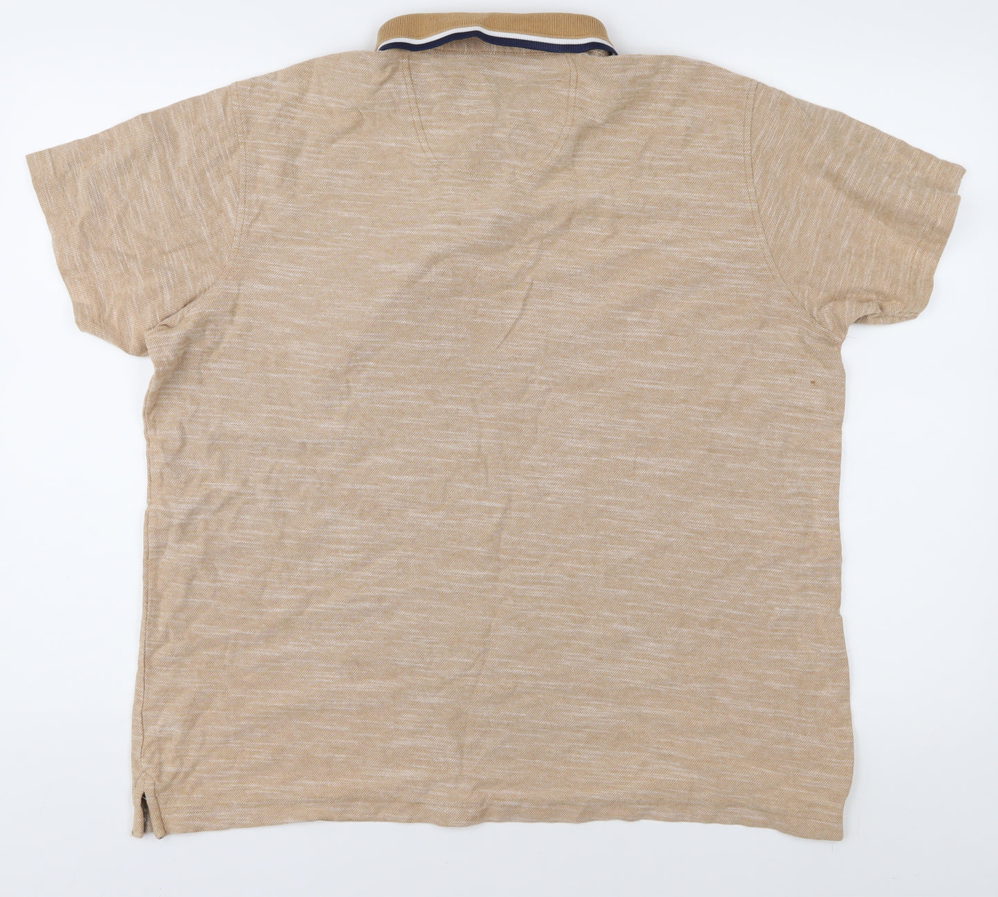 Cotton Traders Men's XL Beige Polo Shirt Short Sleeve